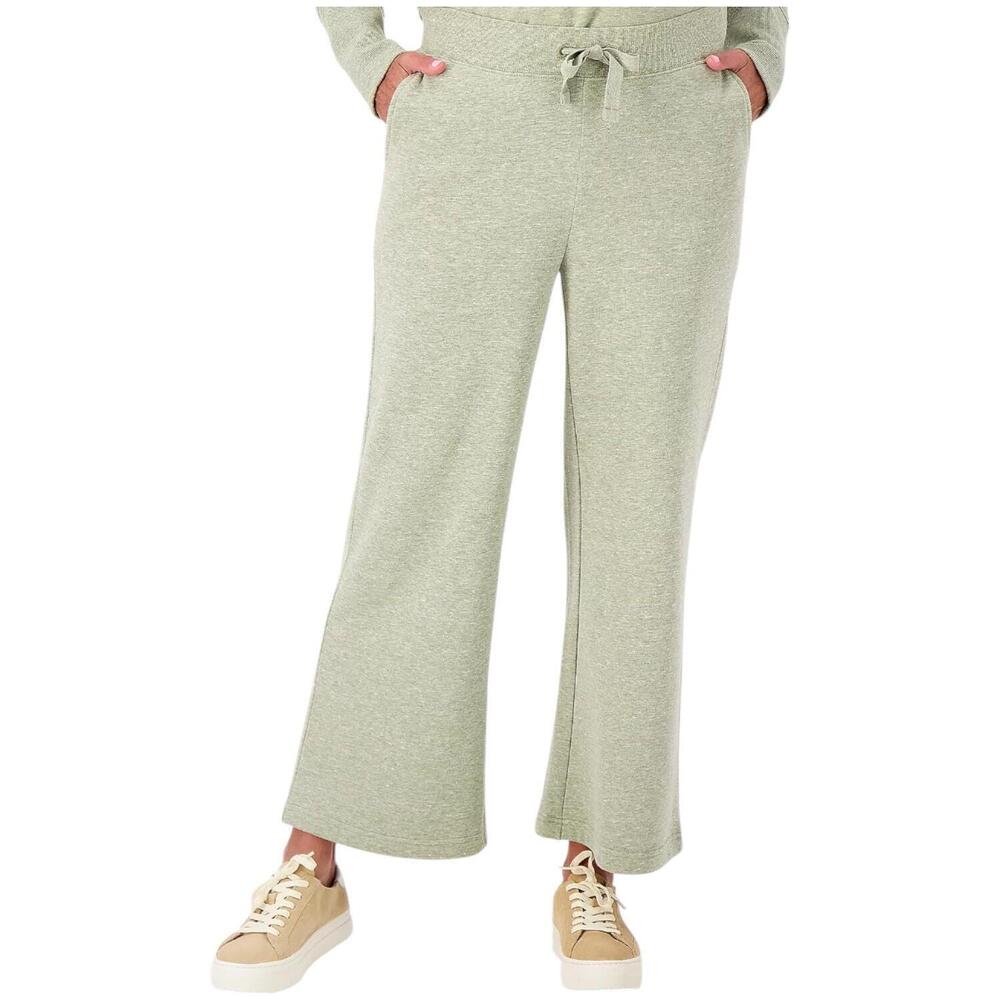 Encore by Idina Menzel Women's Fleece Wide Leg Pants Cactus - Petite